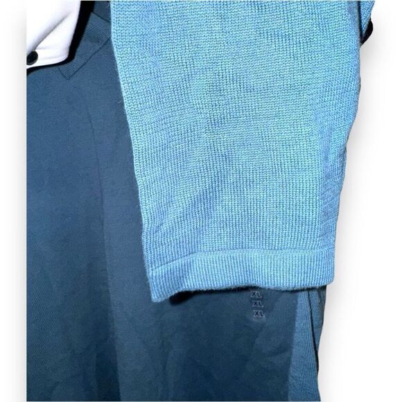 Brandini Teal Blue Knit Polo Collar Sweater Size XL - Picture 8 of 9